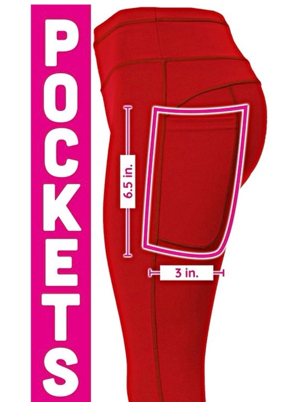 POP Fit Red Capri Leggings in size 4x - Picture 4 of 7